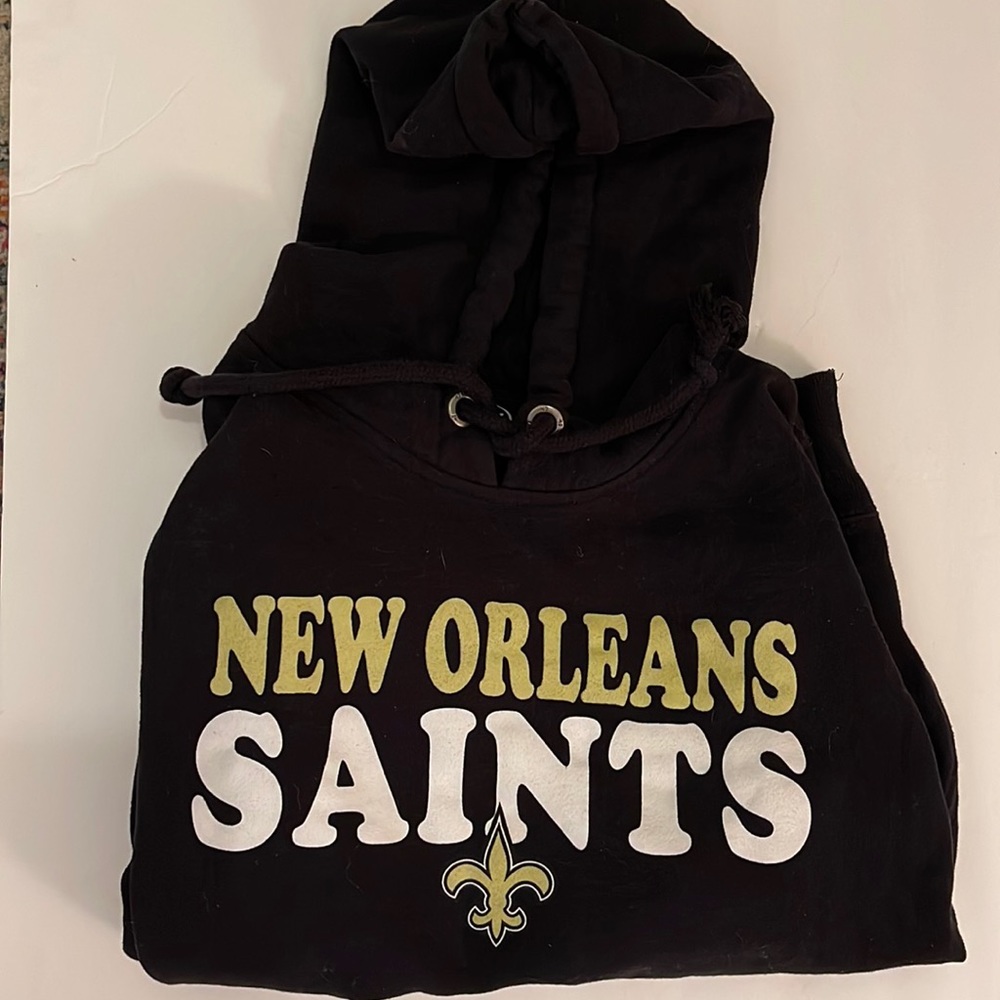 New Orleans Saints Hoodie. Black. SZ L. Kangaroo Pocket. EUC.